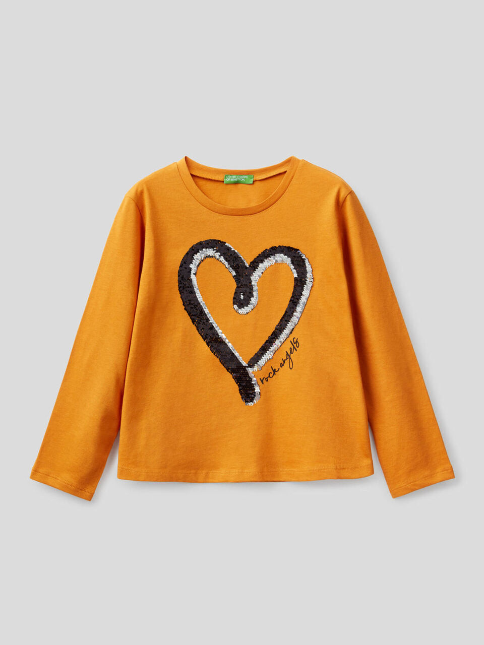 T-shirt 100% cotone con paillettes image number 1