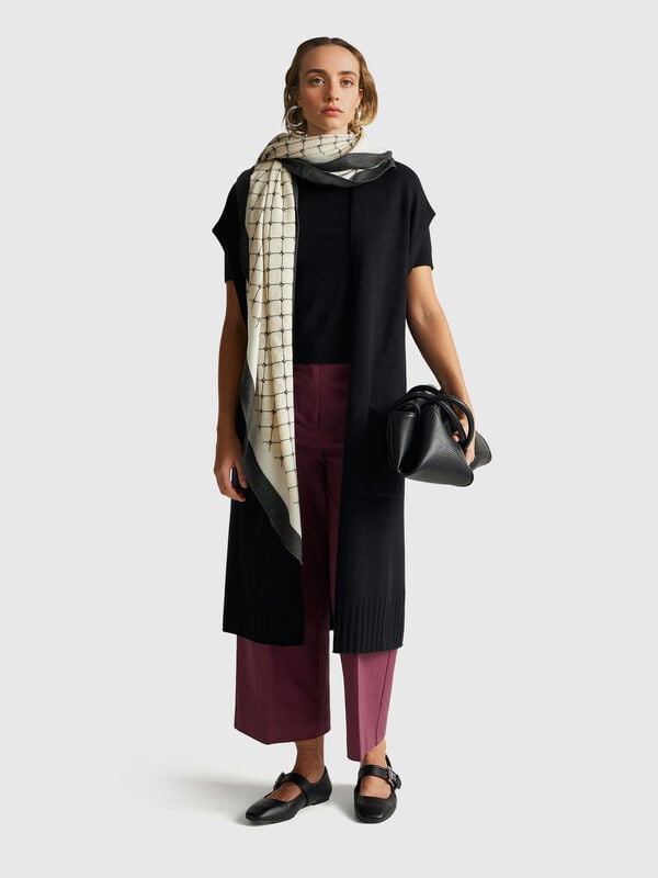 Langer Cardigan aus Kaschmirmischung Damen
