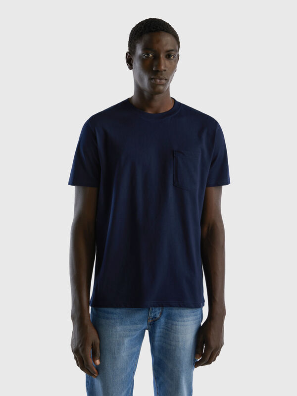 T-shirt 100% cotone con taschino Uomo