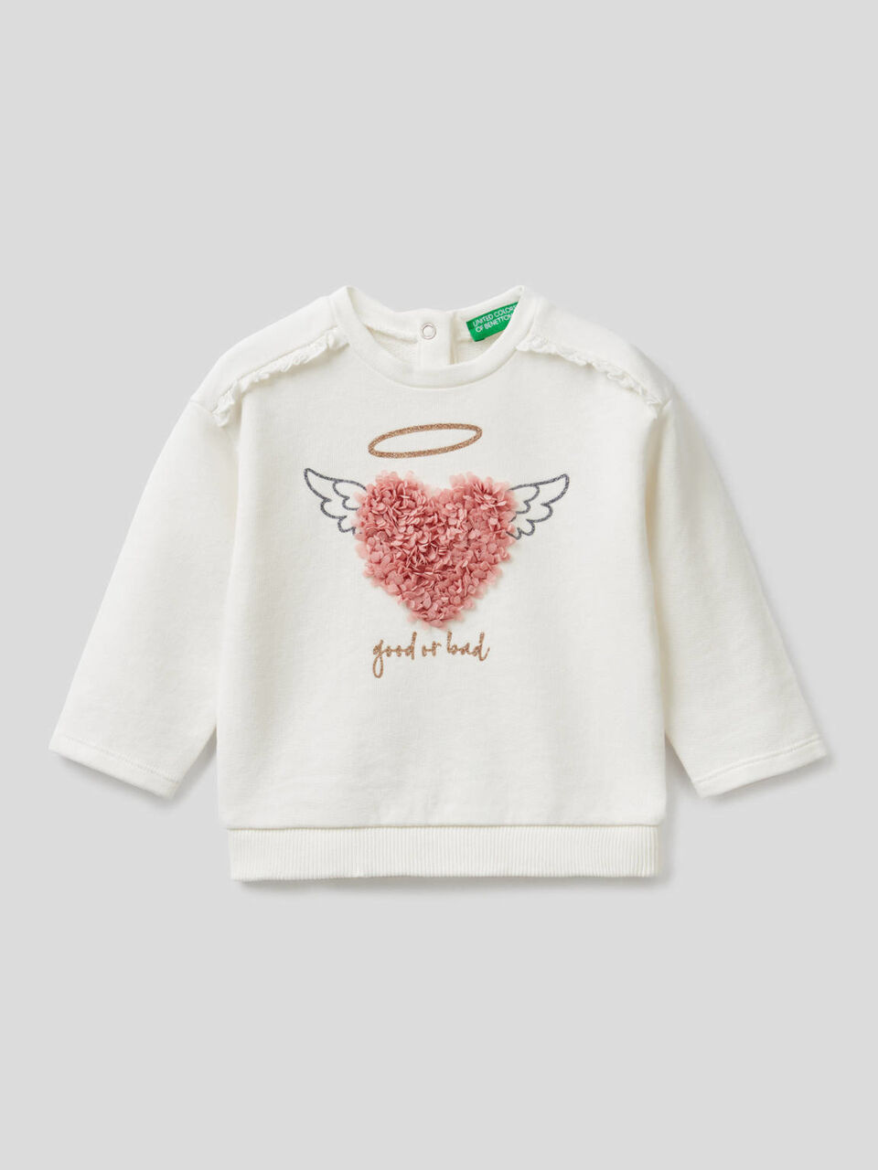 Sweatshirt with petal look applique image number 1
