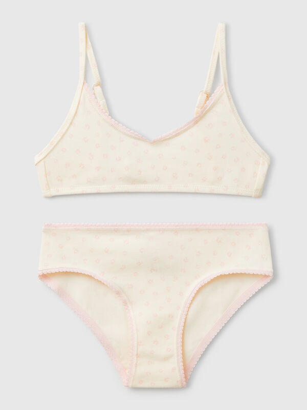 Completo brassiere e slip a fiori Bambina