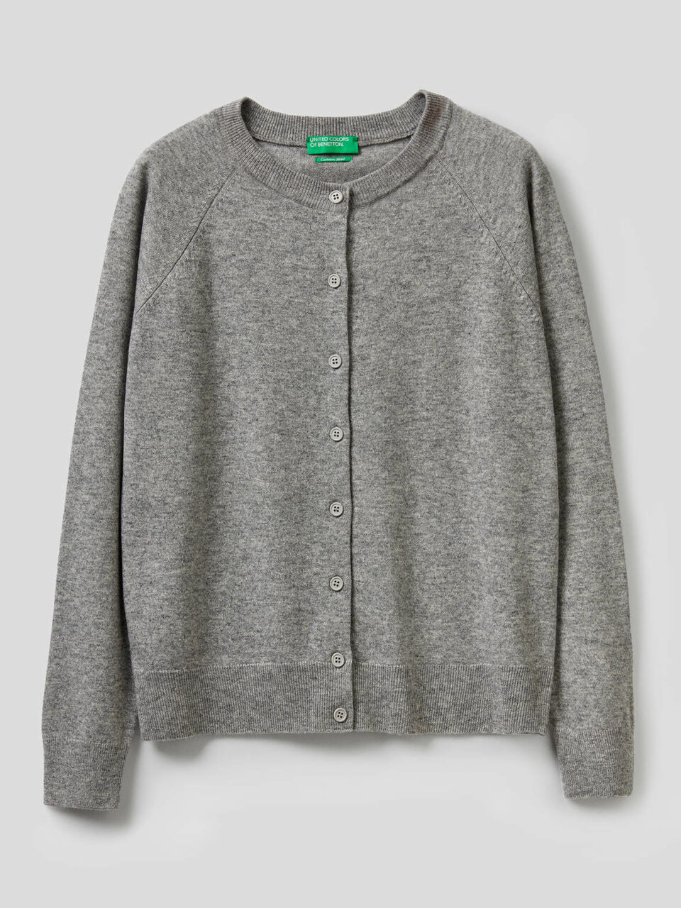 Cardigan girocollo in misto lana e cashmere image number 1