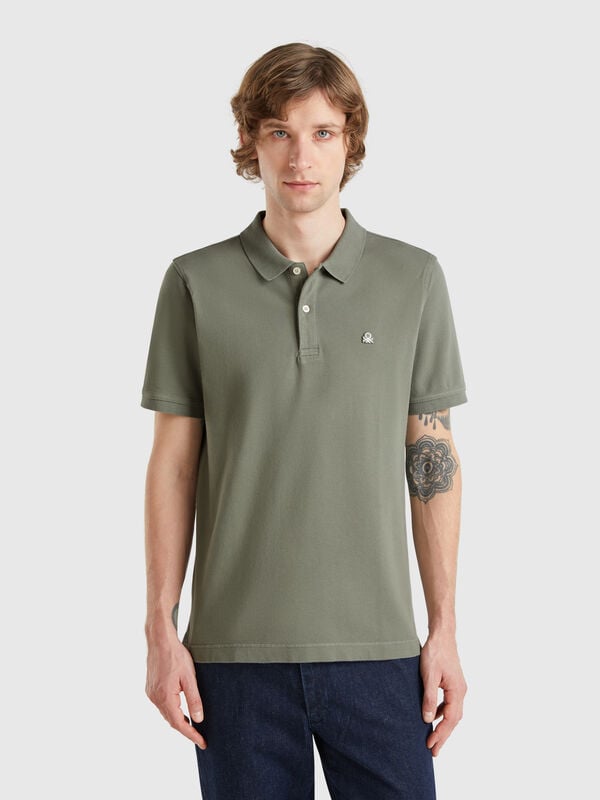 Slim Fit Poloshirt in Salbeigrün Herren