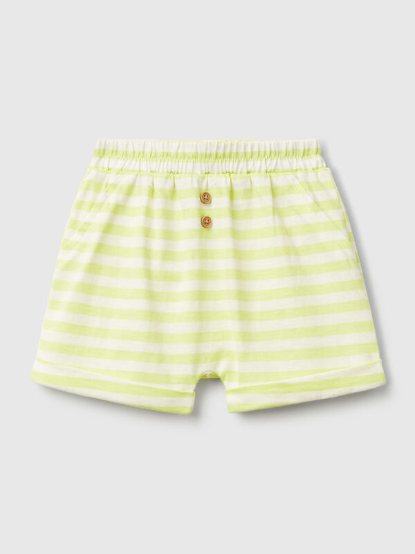 Shorts a righe con risvolto Baby