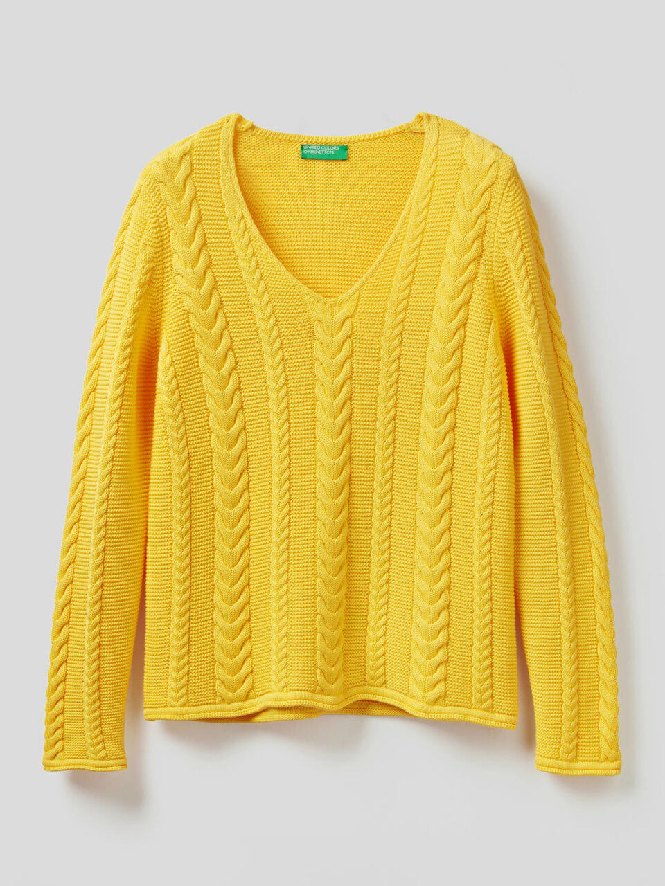 Maglia a trecce in puro cotone image number null