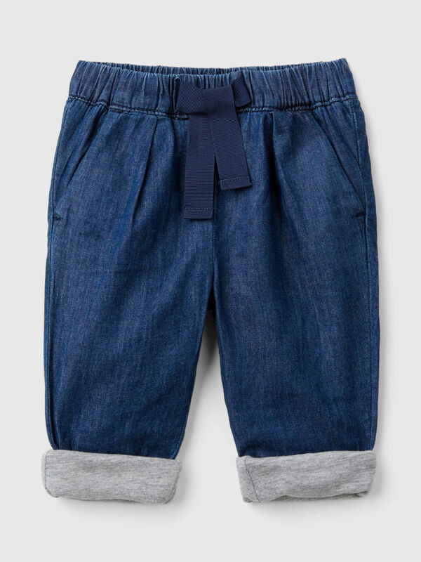 Pantaloni foderati in chambray Baby