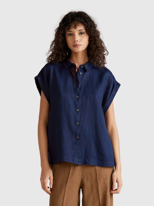 Regular fit shirt in pure linen Women
