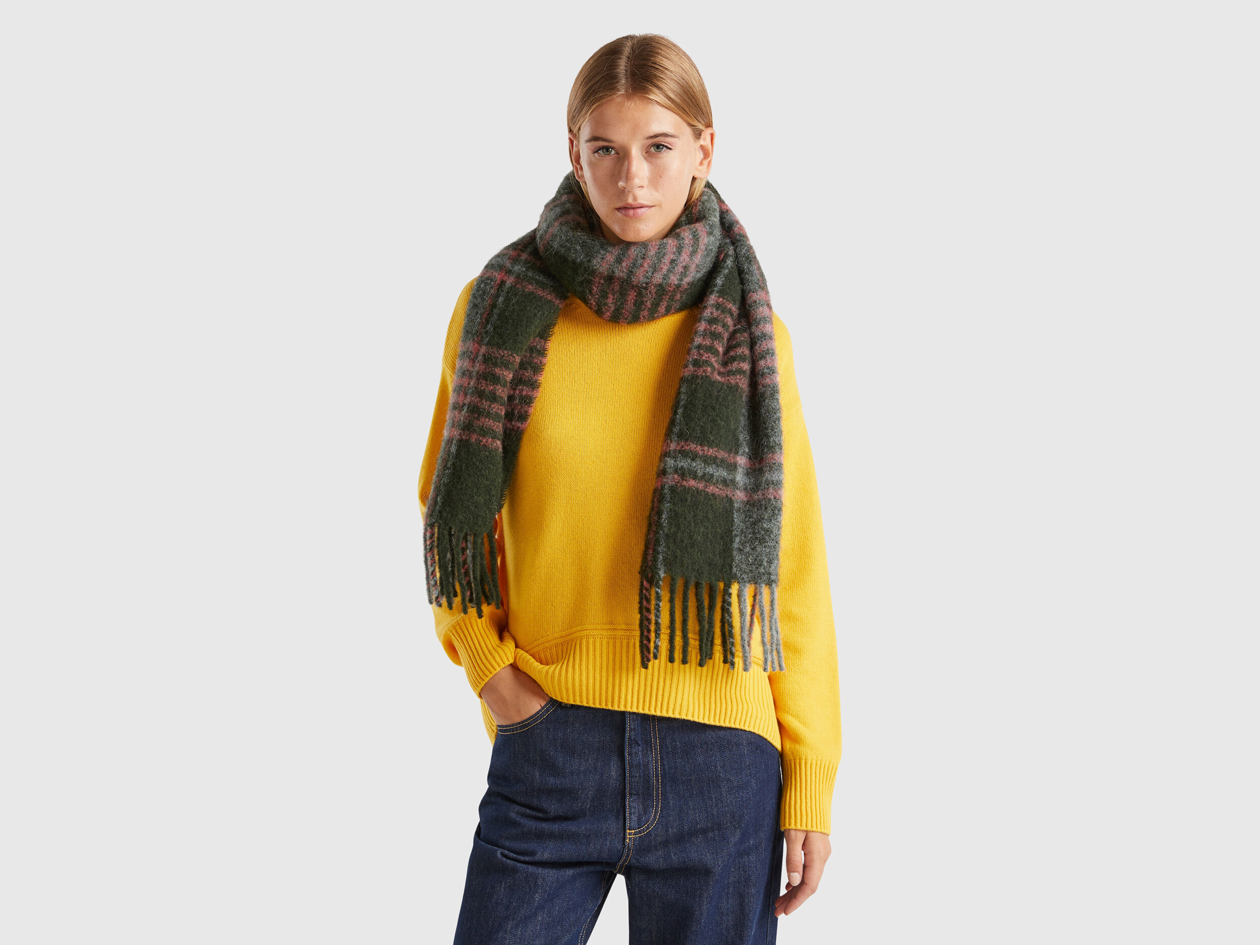 Sciarpa scozzese in misto lana e alpaca Multi color Benetton