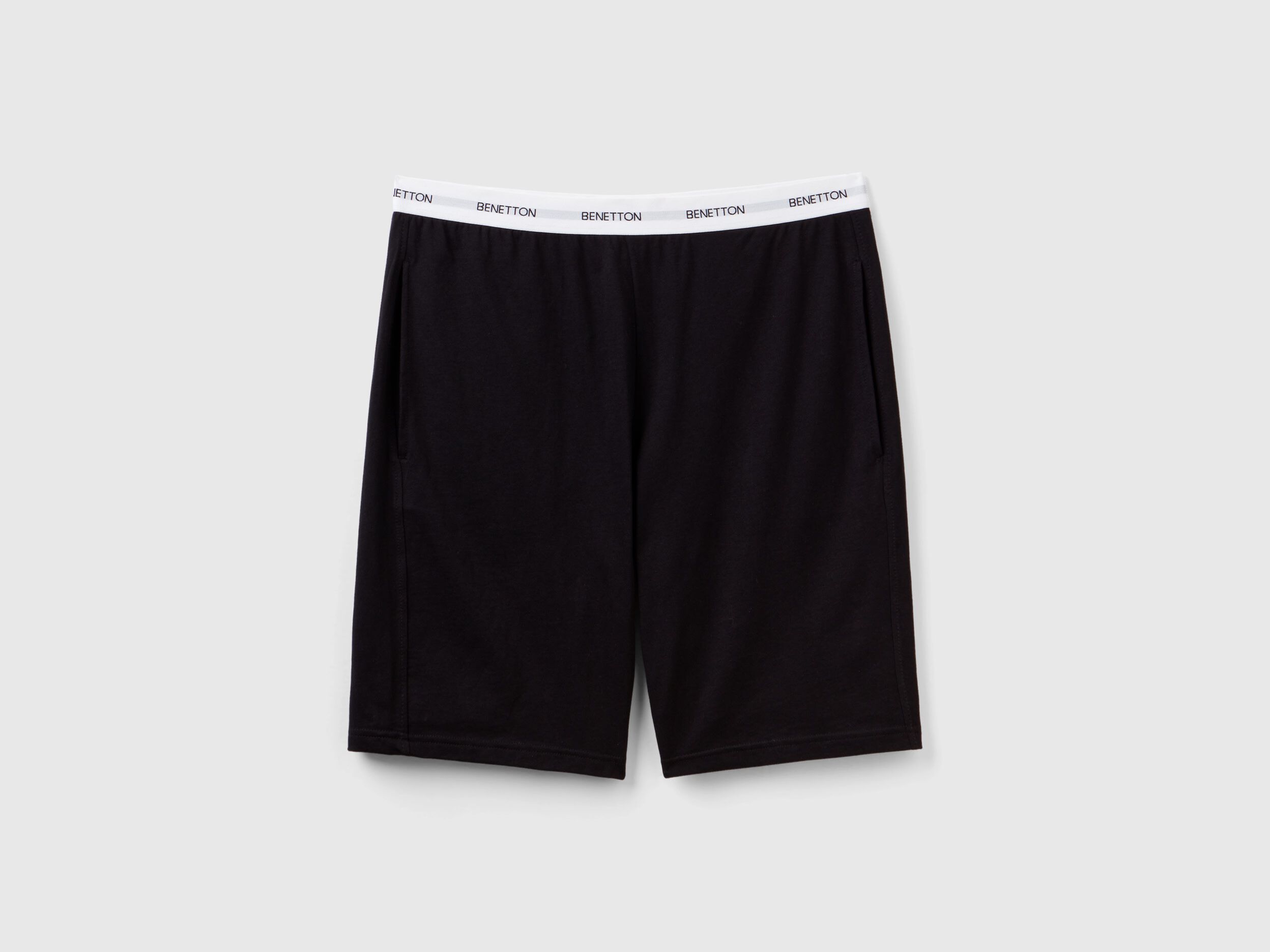 Pantaloni corti 100 cotone Nero Benetton