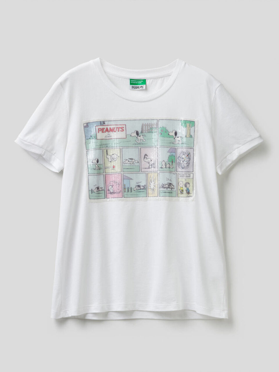 T-shirt con pannello in paillettes image number 1