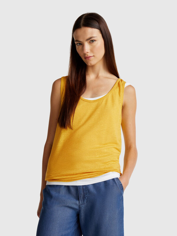 Tanktop aus reinem Leinen Damen