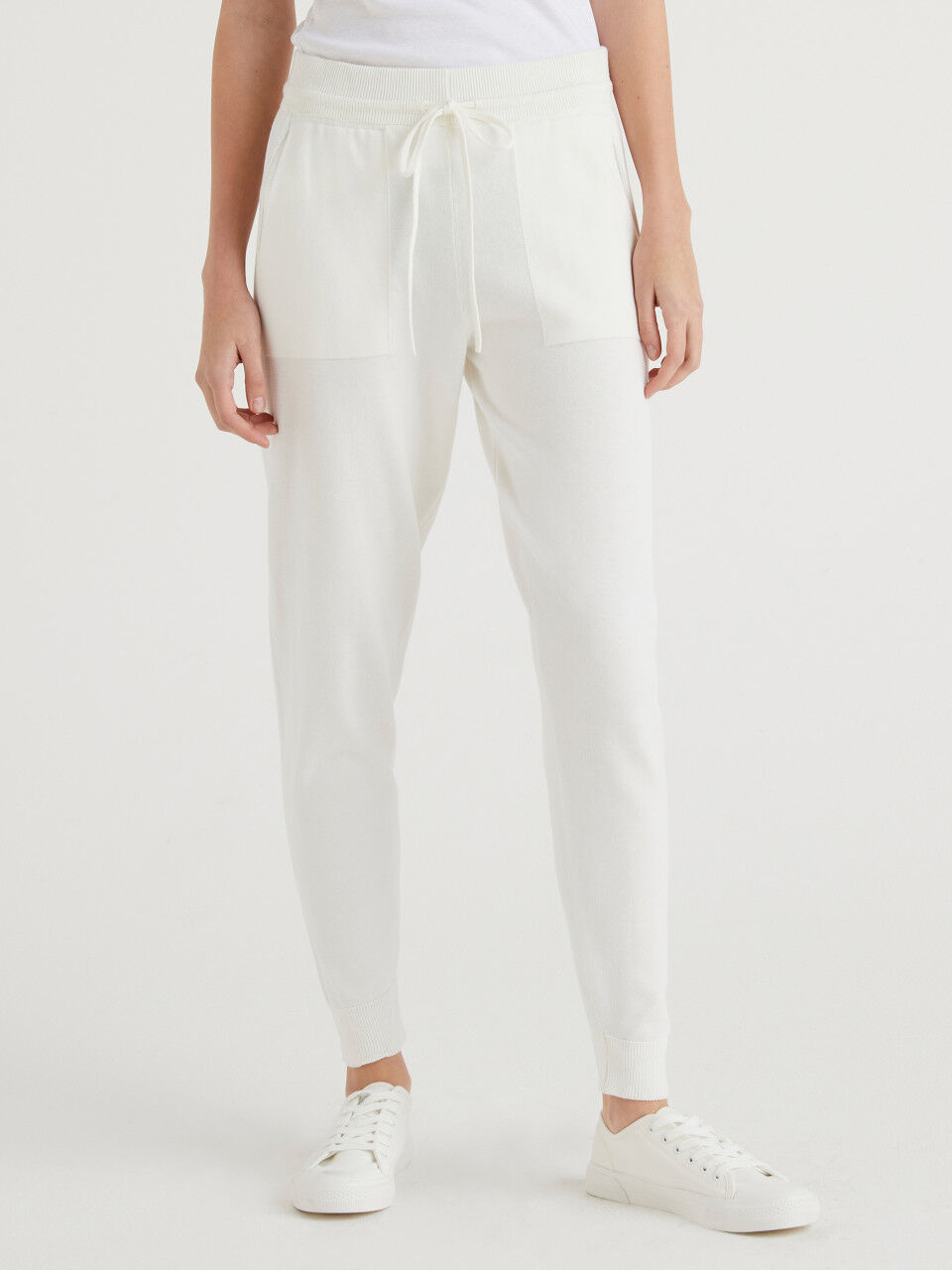 White cotton joggers clearance