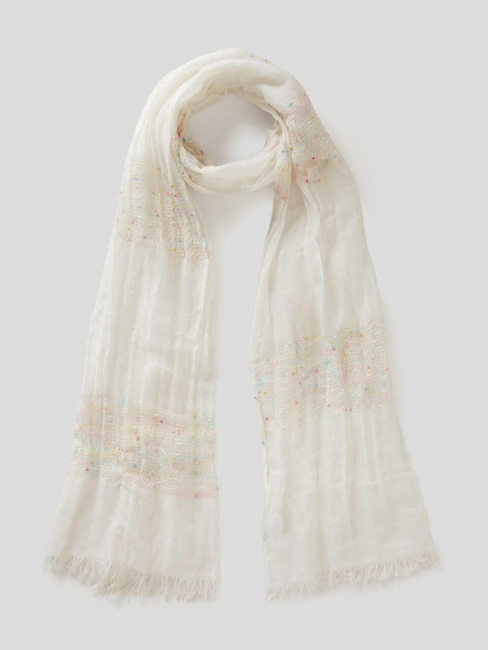 Tone-on-tone striped scarf image number 1