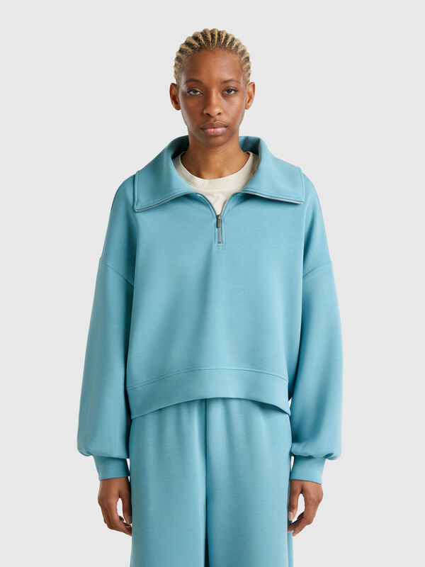 Felpa con zip Donna
