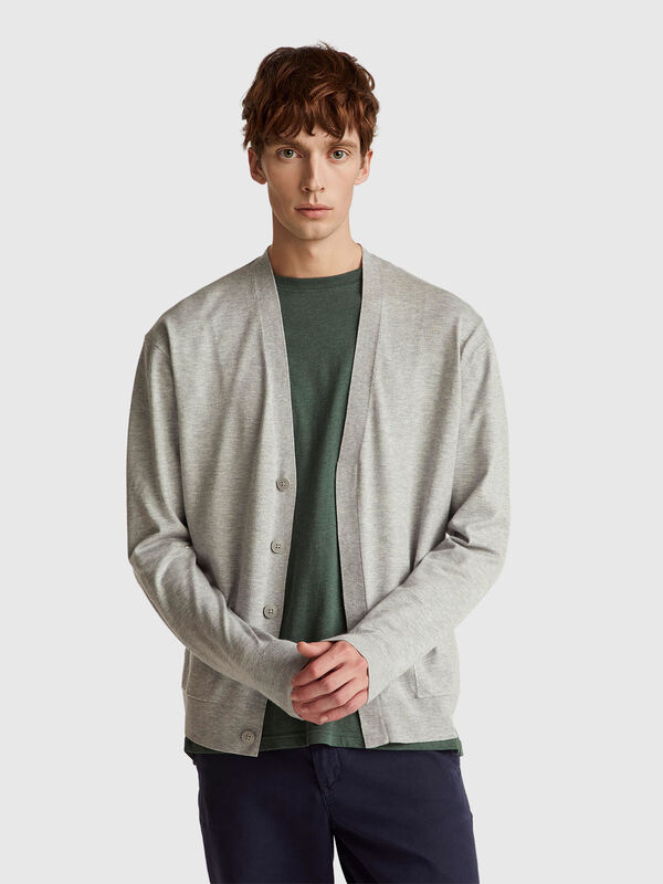 Cardigan in maglia di misto viscosa Uomo