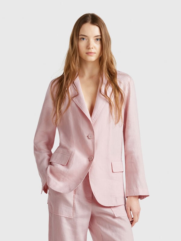 Blazer en pur lin Femme