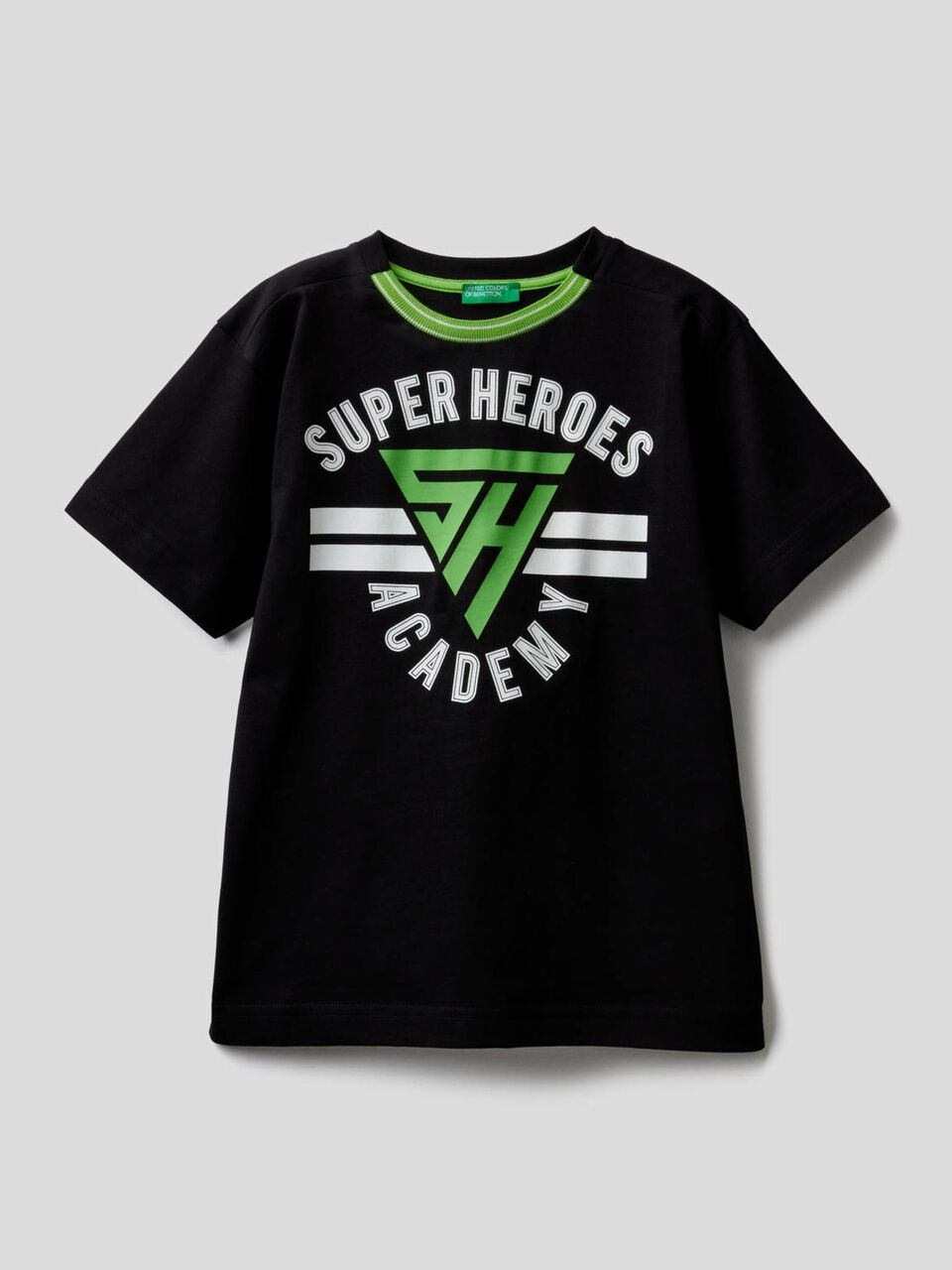 T-Shirt mit zweifarbigem Rundausschnitt image number 1