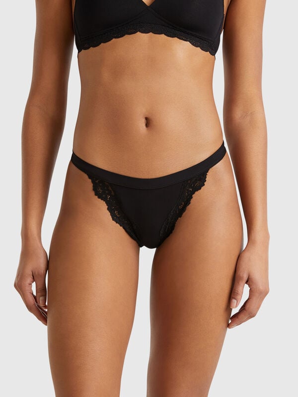 Slip mit Spitzeneinsätzen Damen