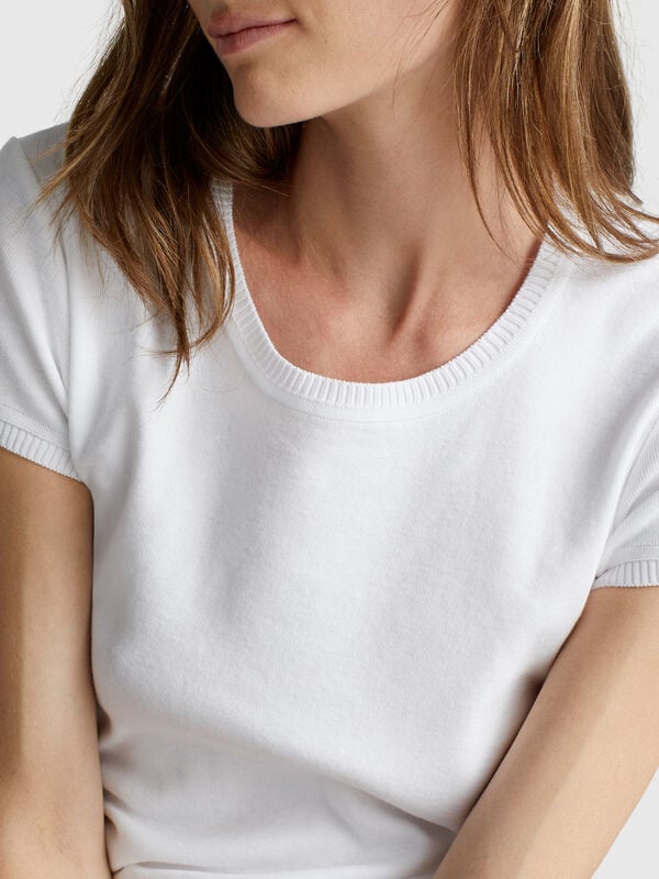 Maglia a manica corta in puro cotone Donna