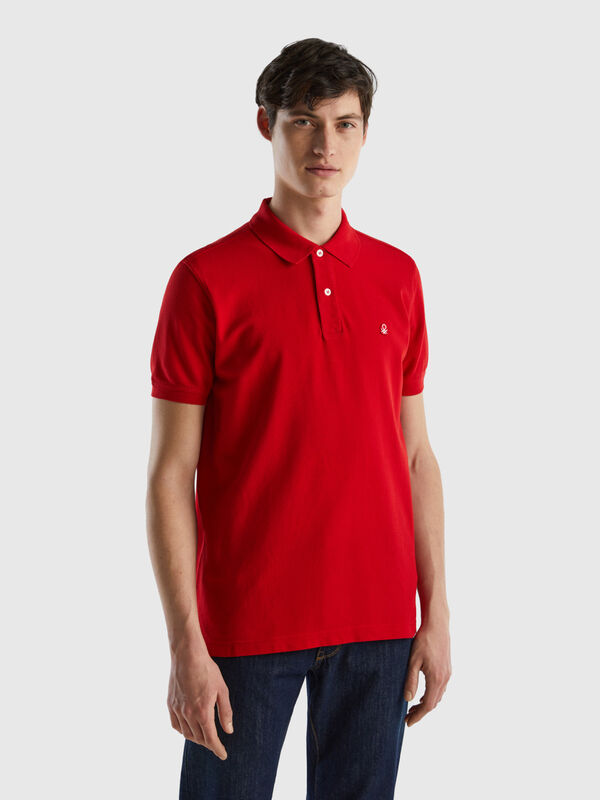 Red regular fit polo