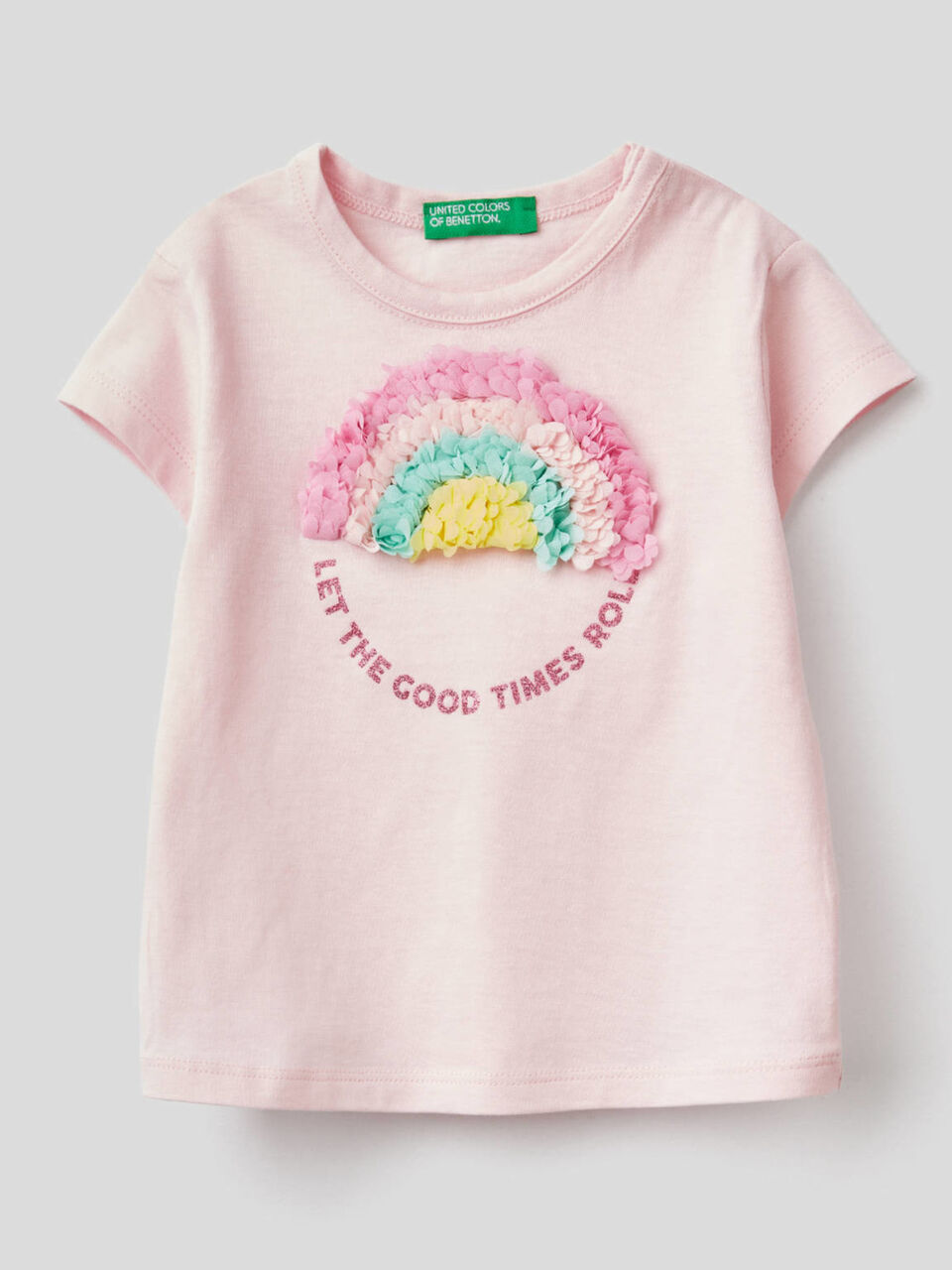 T-shirt with petal effect applique image number 1