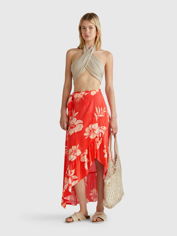 Paréo à imprimé fleuri Femme