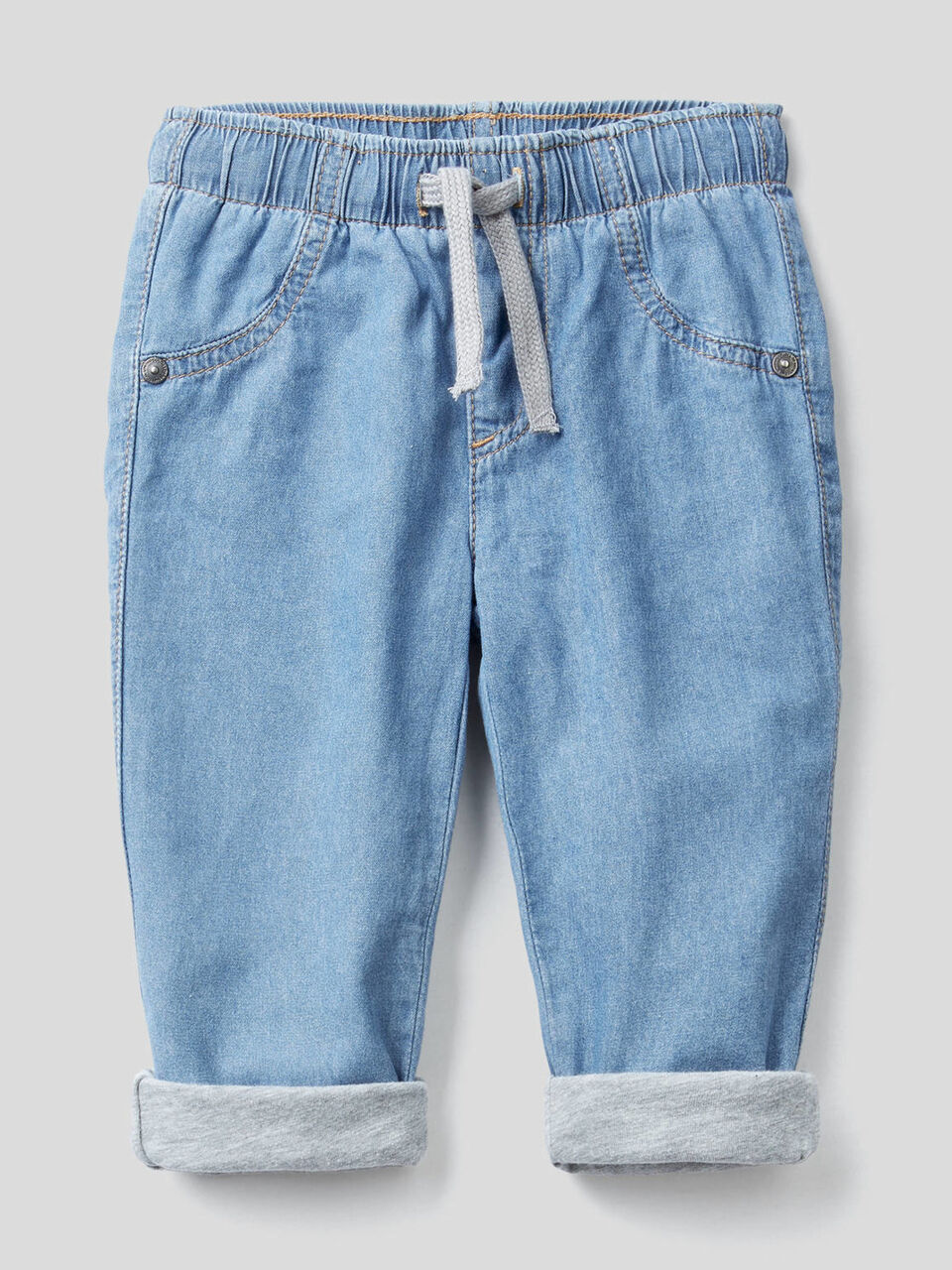 Lined lightweight denim trousers image number 1