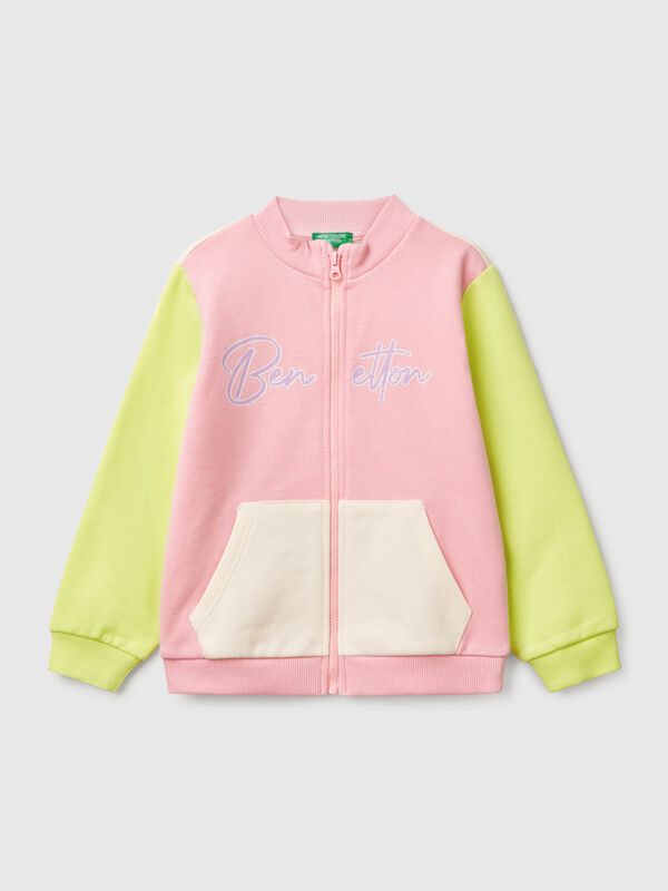 Felpa con zip in cotone  Bambina