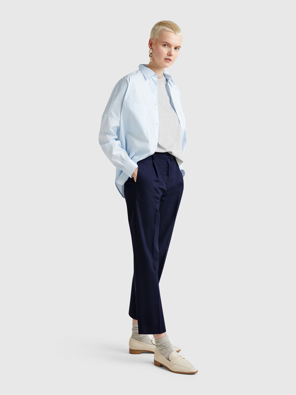 Pantalon en coton stretch Femme