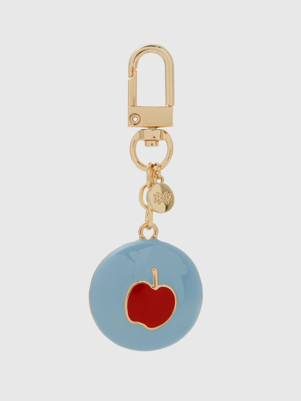 Porte-clés à pendentif bleu clair et motif pomme