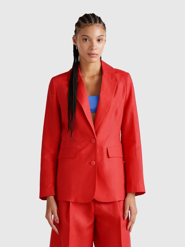 Blazer en lin mélangé Femme