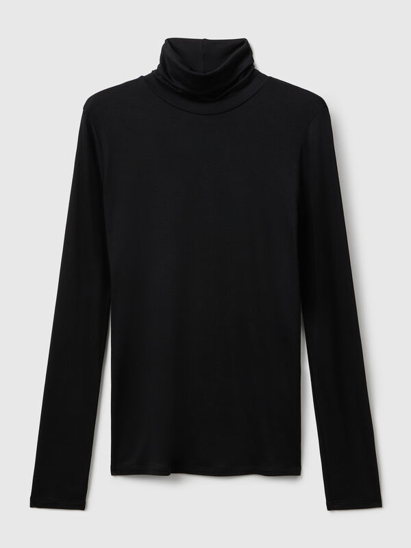 T-shirt lupetto in viscosa stretch Donna