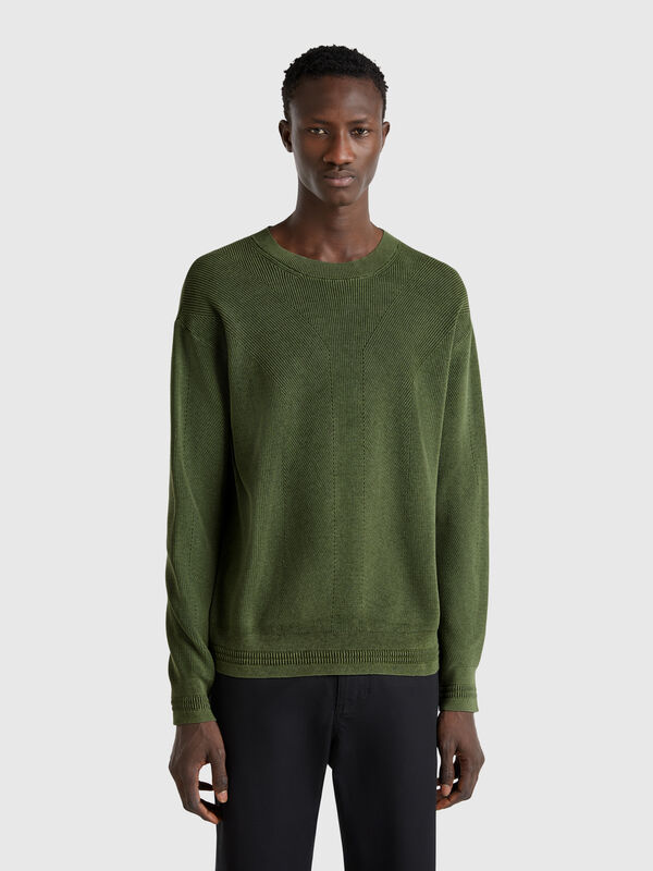 Gestrickter Pullover aus reiner Baumwolle Herren