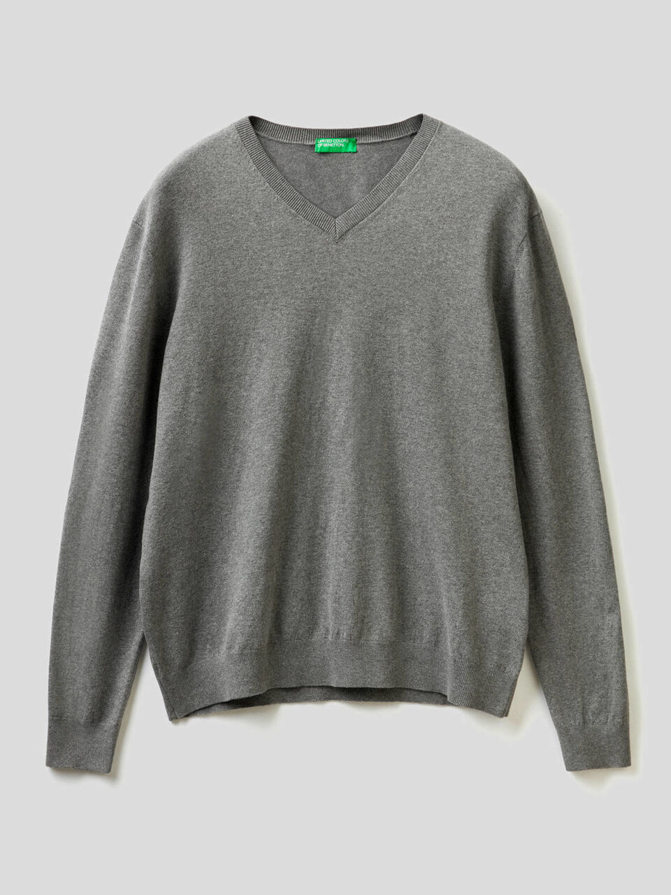 Maglia scollo a V in misto cotone image number 1