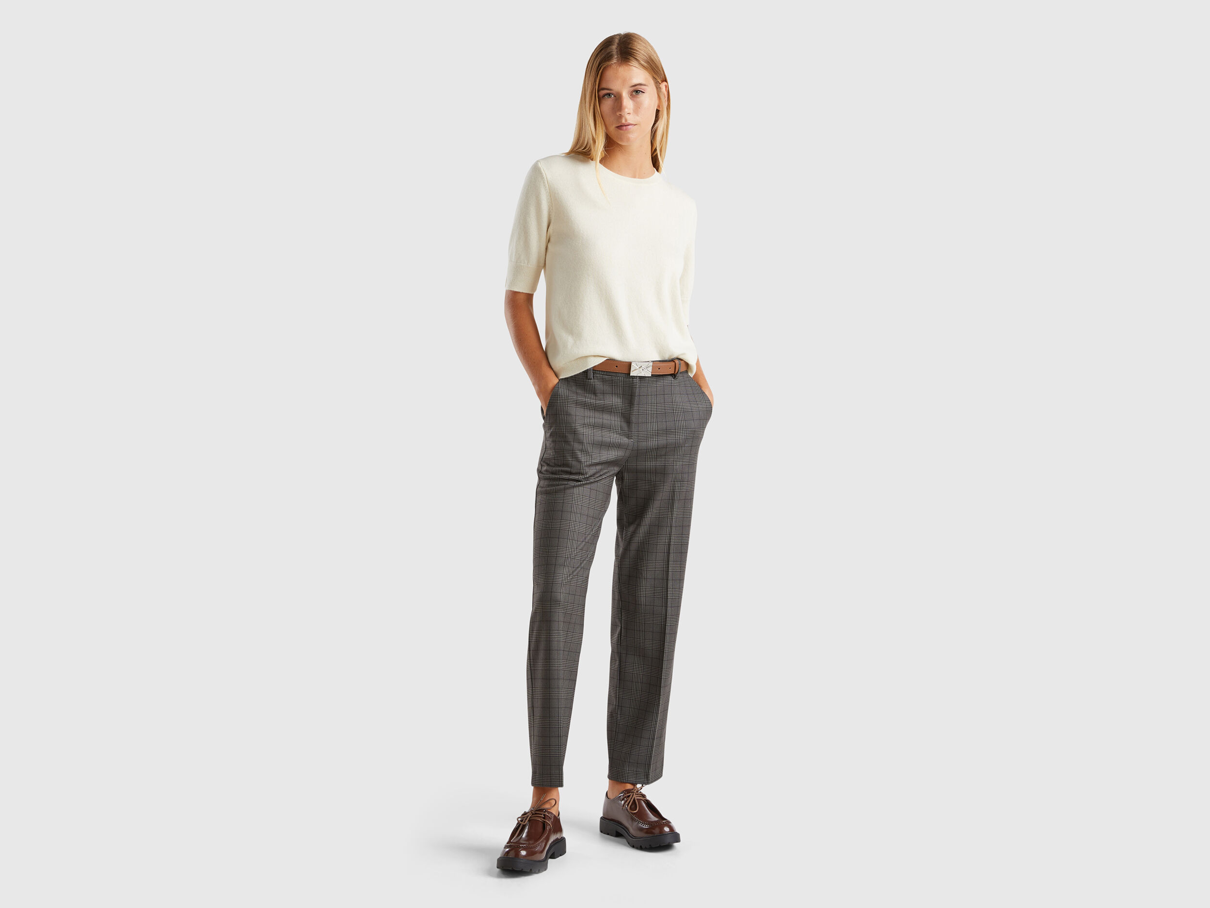 Pantaloni Donna Chino Regular Slim Larghi