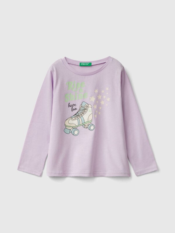 Maglietta regular fit con stampa Bambina