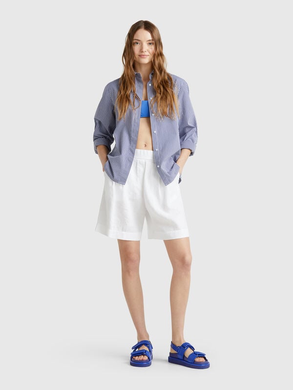 Bermuda 100% lin Femme