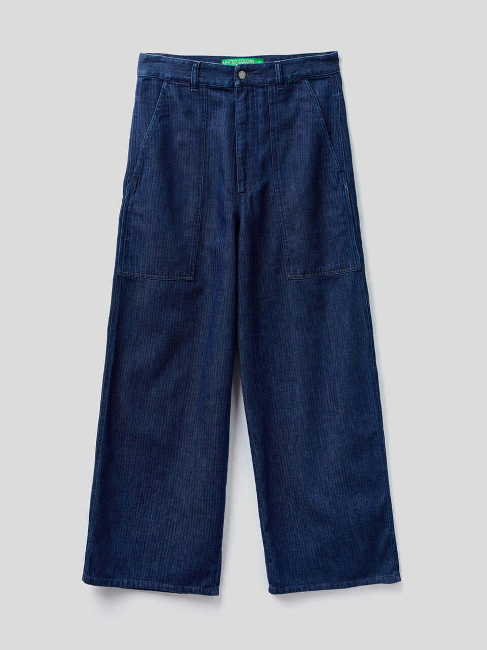 Pantaloni loose fit in jeans spigato image number 1