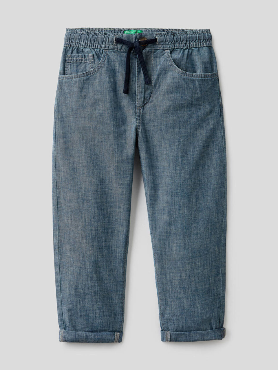Hose aus Chambray in reiner Bio-Baumwolle image number 1