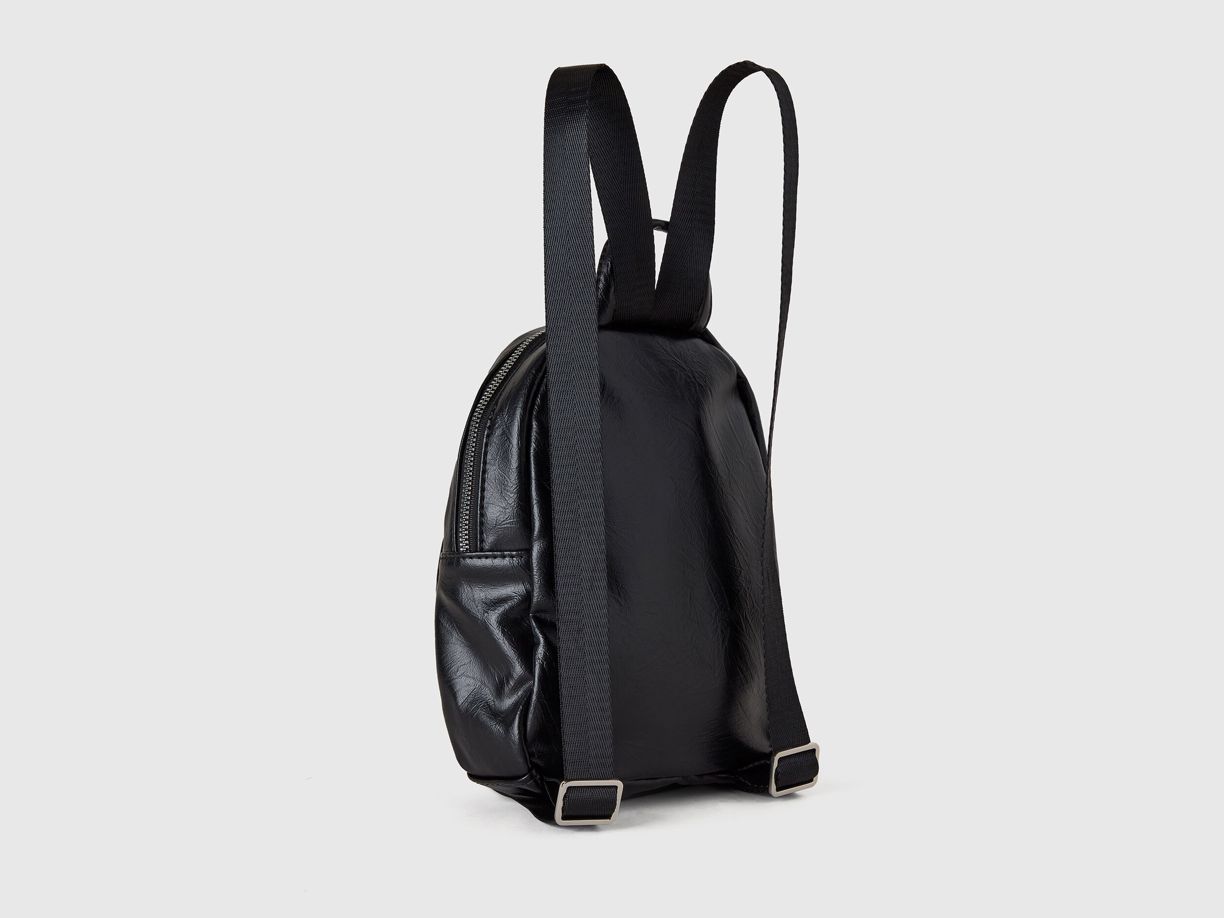 Zaino in tessuto spalmato Nero Benetton