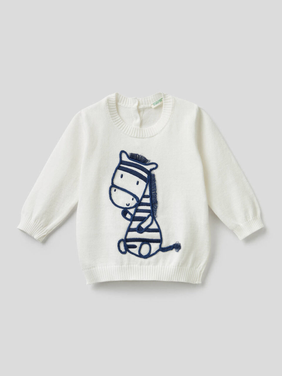 Sweater in 100% cotton with embroidery image number 1