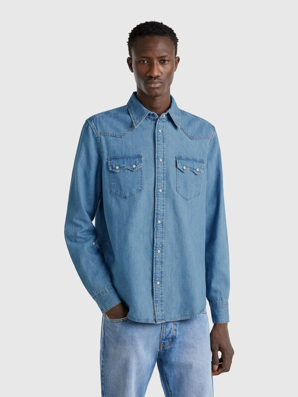 Western denim shirt Men