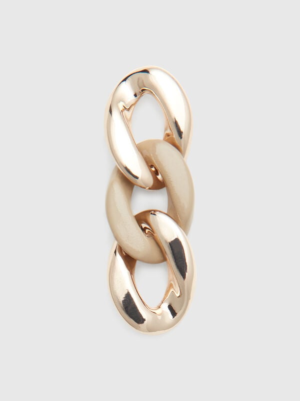 Ohrhänger mit goldener und beiger Kette Damen