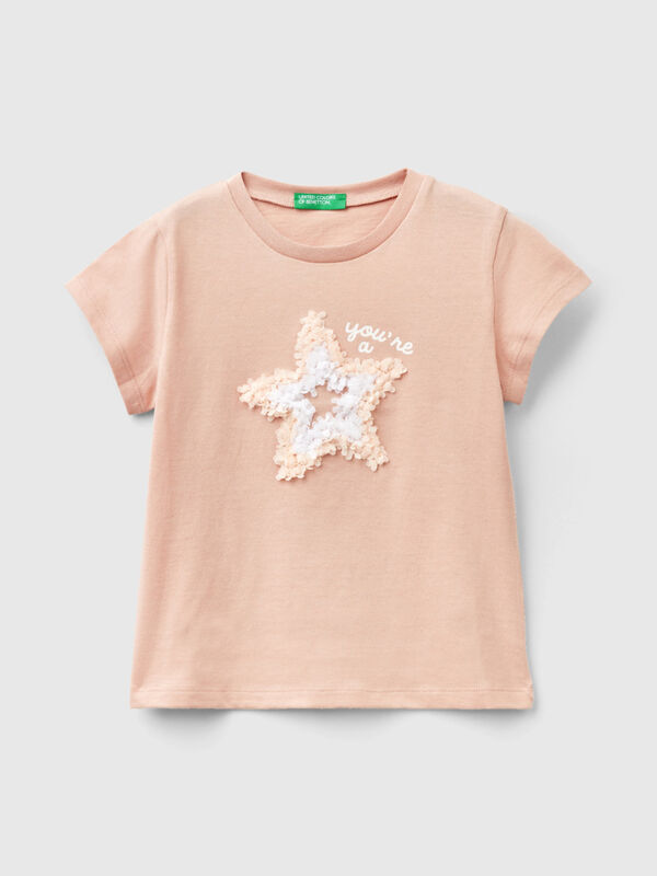 T-shirt con applicazione effetto petali Bambina