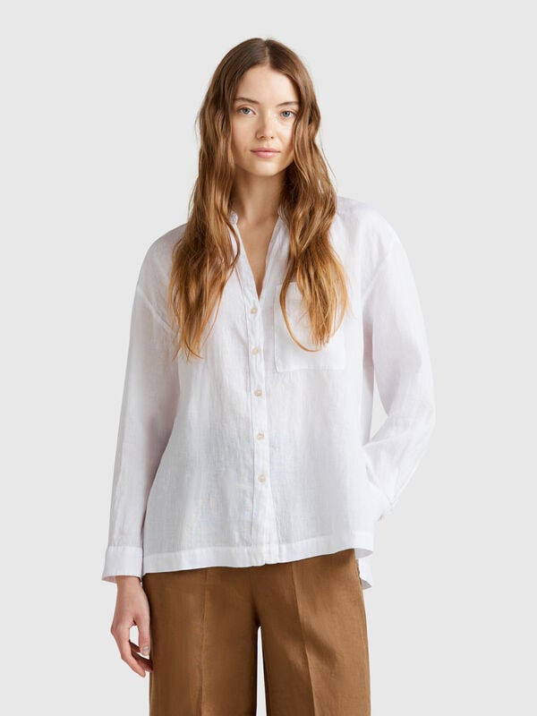 Camicia over in puro lino Donna