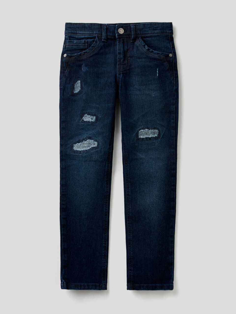 Jeans slim fit con aspetto vissuto image number 1