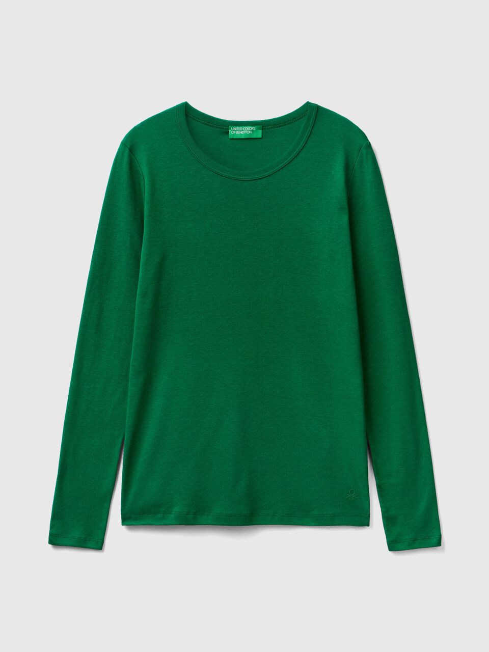 reiner Baumwolle Benetton aus T-Shirt - | Grün Langärmeliges