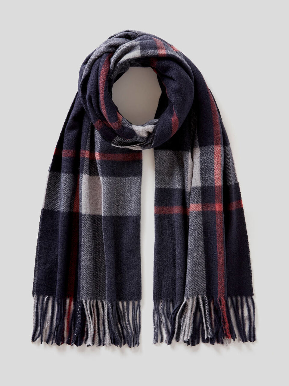 Check scarf in viscose blend image number 1