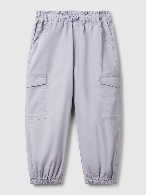 Stretch cotton cargo trousers Junior Girl