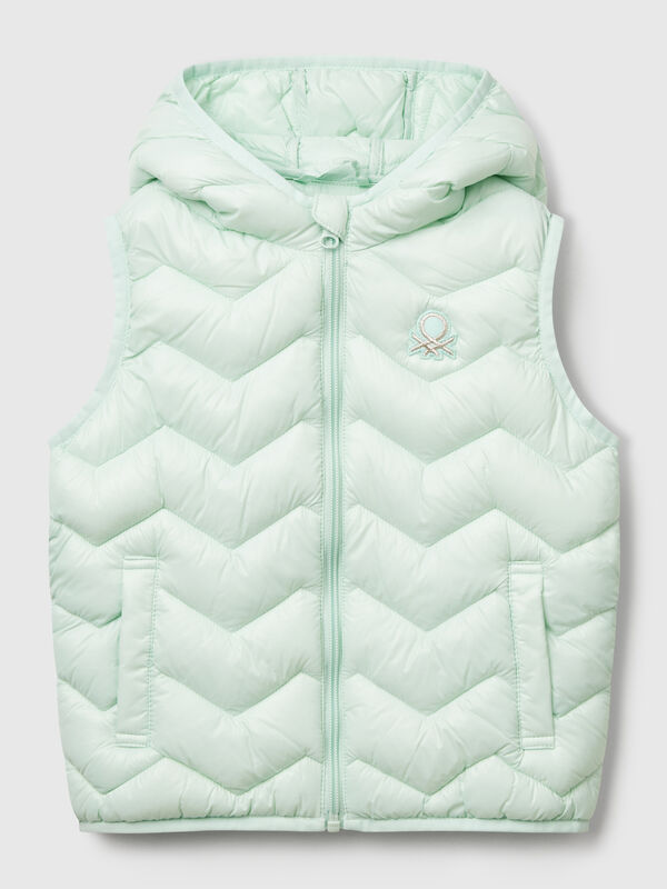 Gilet imbottito con cappuccio Bambina